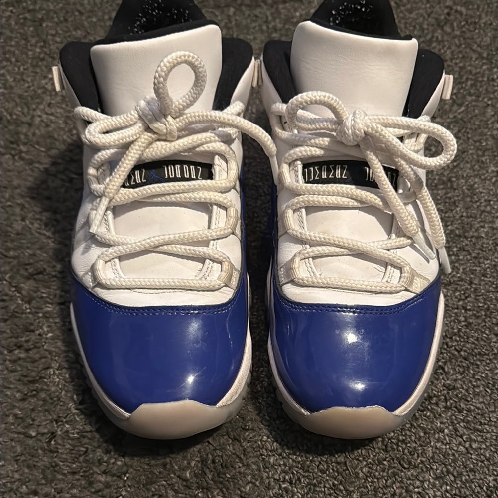 Blue and White Jordan 11s